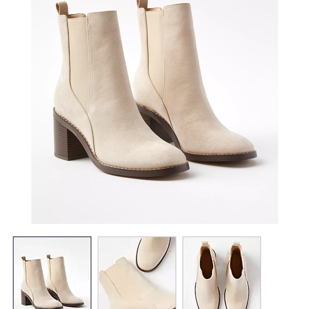 Elegant Cream Ankle Boots